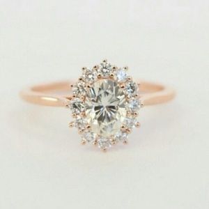 Oval Moissanite 10k Rose Gold Ring